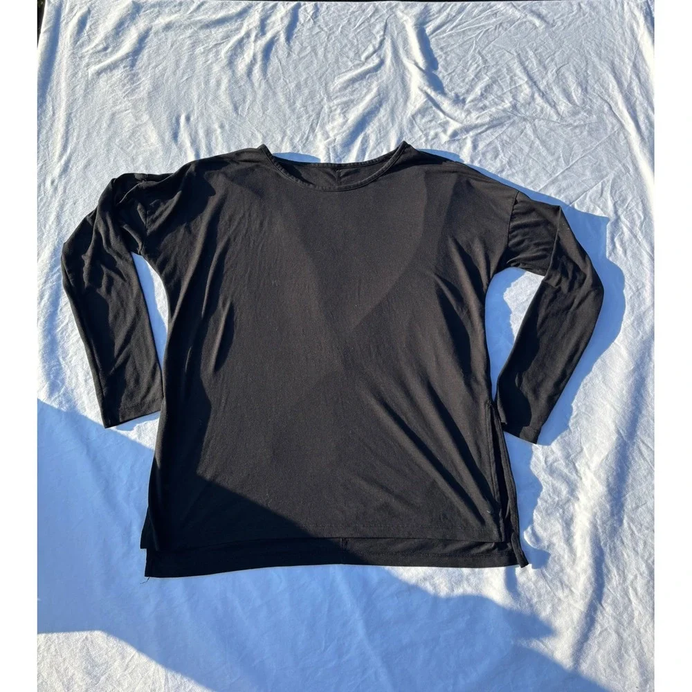 Nike Dri-FIT Womens Large Black Long Sleeve Training Top Relaxed Fit Shirt L